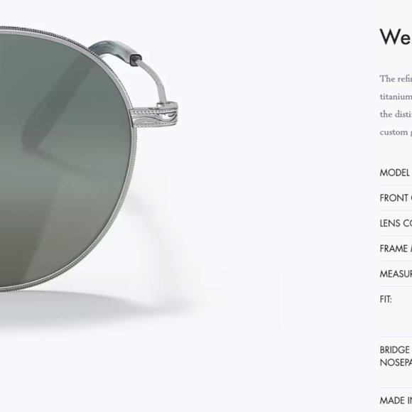 OLIVER PEOPLES WESLIE Sun MSRP $601 Japan Handmade Steel  display picture 3